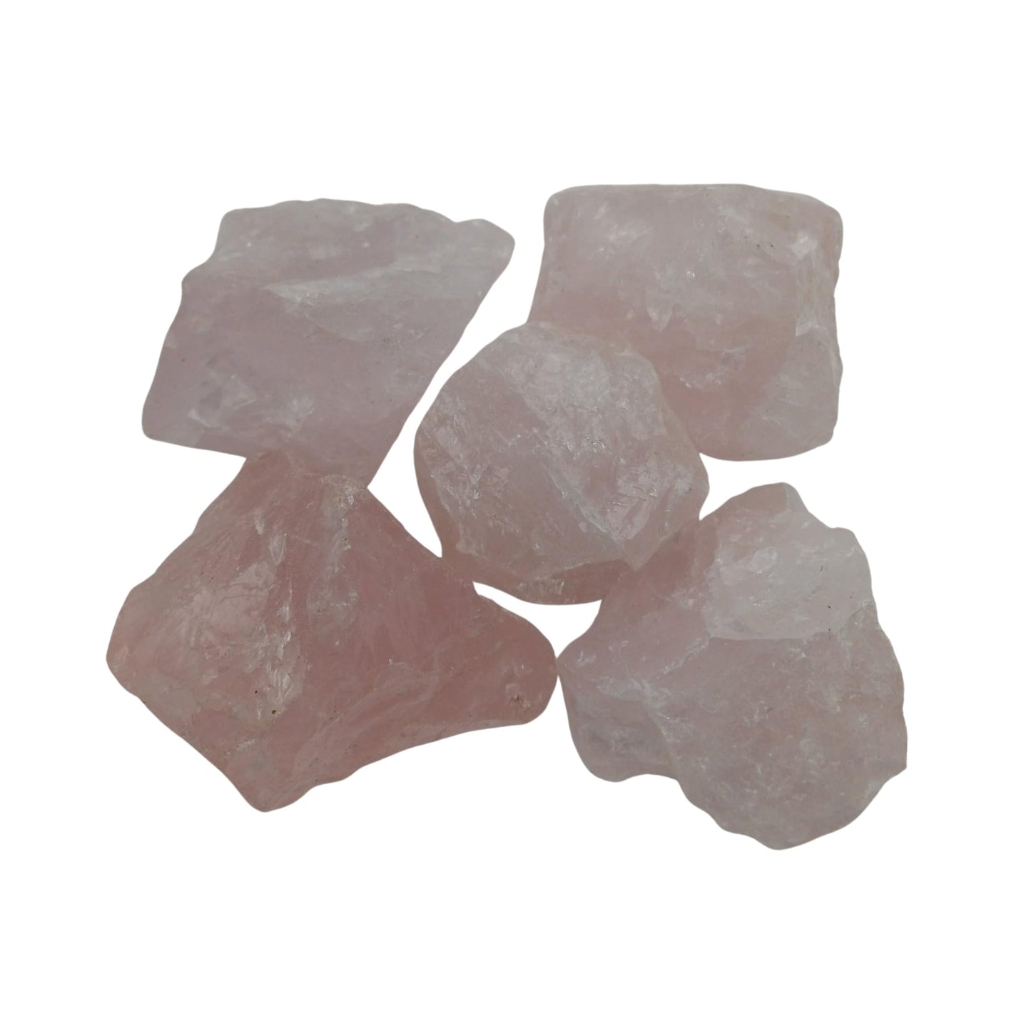 Karma Gems 5 Pcs Rose Quartz Natural Crystals - Raw Tumbling Cool Agate Crystal Stones - Rock Collections for Kids - Pink Healing Stones for Meditation, Chakra Balancing, and Energy