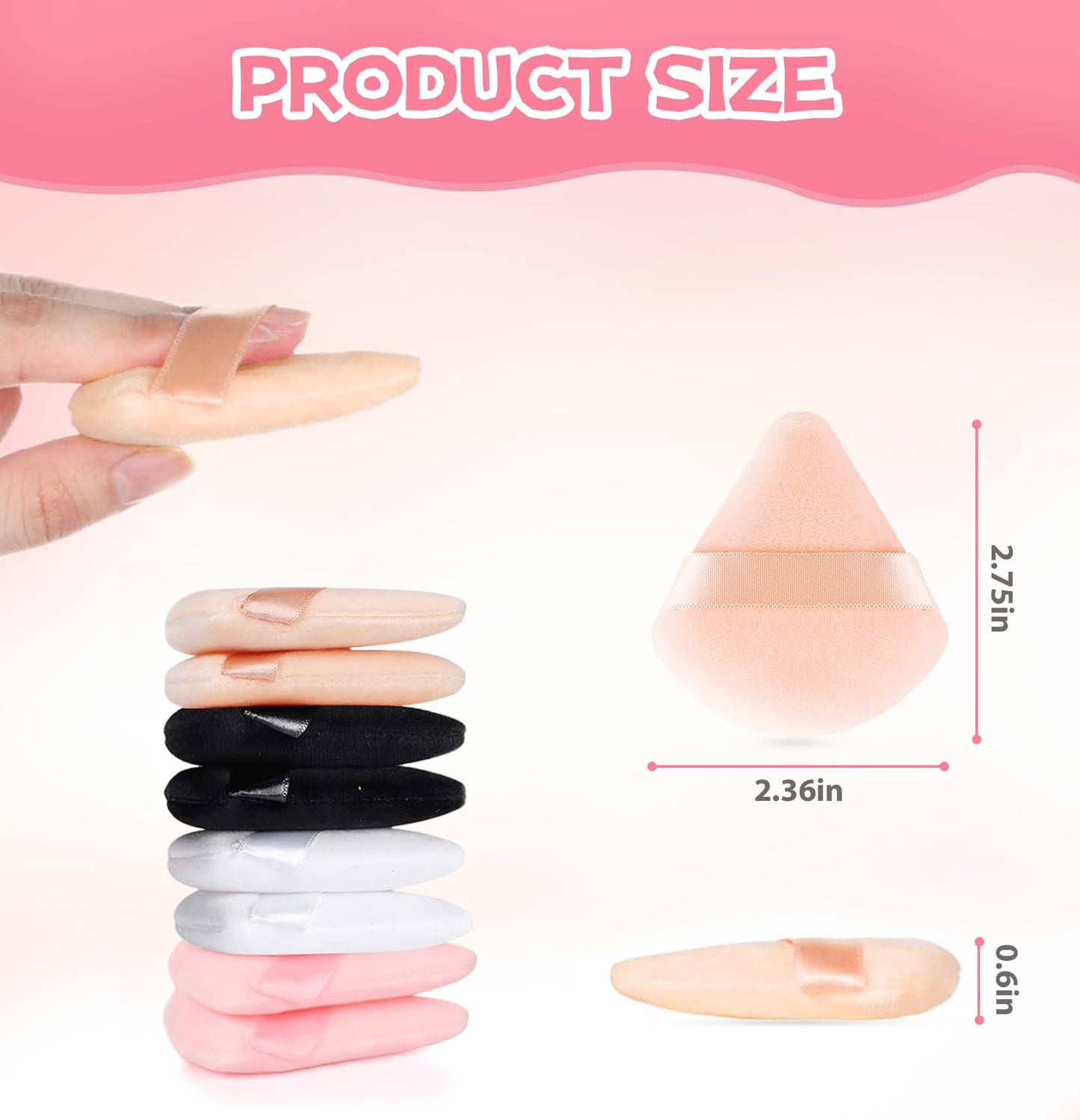 8 Pieces Triangle Powder Puff Face Soft Triangle Makeup Puff Velour Cosmetic Foundation Blender Sponge Beauty Makeup Tools