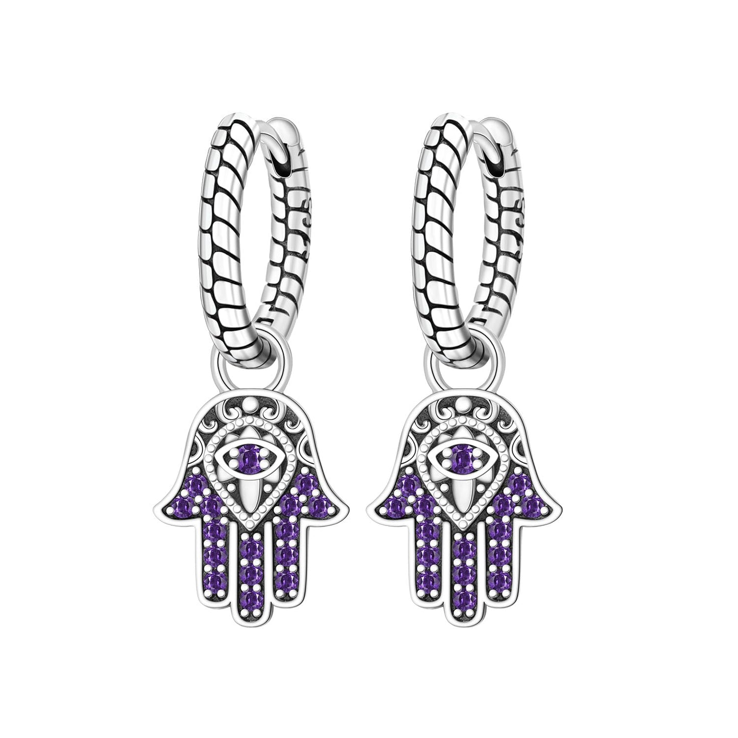 Cycuff 925 Sterling Silver Hoop Earrings Colorful Cubic Zirconia Jewelry Drop Earrings for Women Set Earring Presents for Her