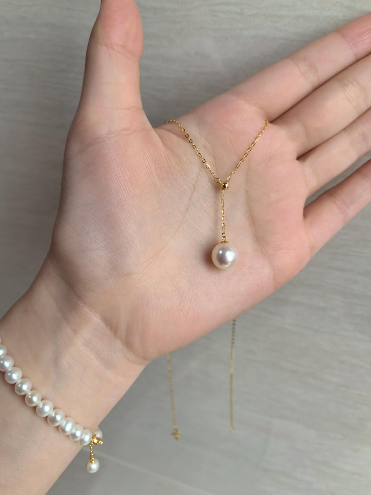 Zeffy Long Pearl Necklaces Dainty Gold Pearl Lariat Necklace Prom Drop Dangle Adjustable Necklace Trendy Simple Pearl Choker Y-Shaped Chain Wedding Women's Jewelry Gift