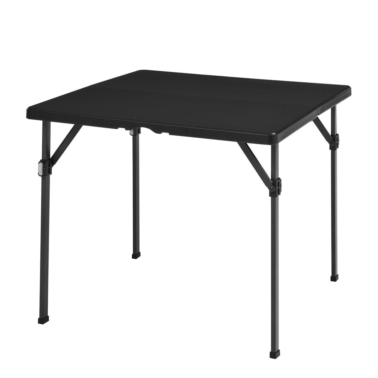 Amazon Basics 34 inch Portable Sturdy Folding Dining Table with Carrying Handle, Space Saving Storage, Square, 33.9 x 29.1 x 33.9 inch, Black