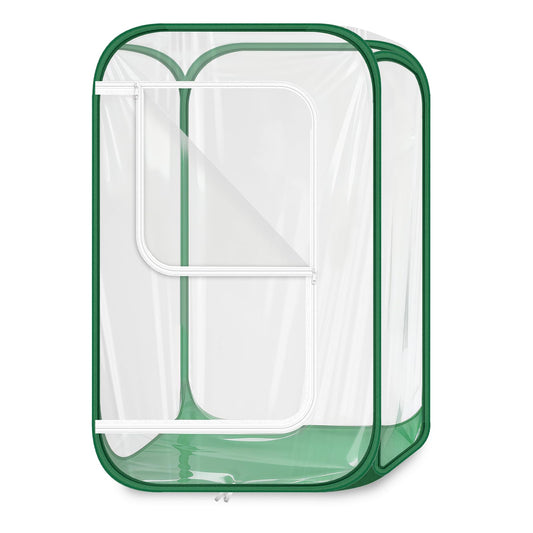 OnBrand 24.65" x 24.65" x 35.59" Portable Pop Up Greenhouse for Outdoors & Indoors, PVC Mini Greenhouse with Zipper Door & Storage Bag, Clear Plant Tent for Seedlings Flowers Vegetables