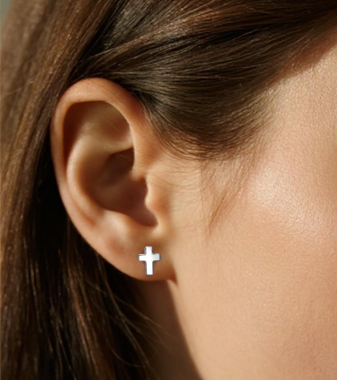 Limerencia Titanium Stud Earrings - Hypoallergenic Earrings for Women Men Sensitive Ears - Minimalist Jewelry Flatback Cross Bolt Cartilage Earrings,Gold Tone