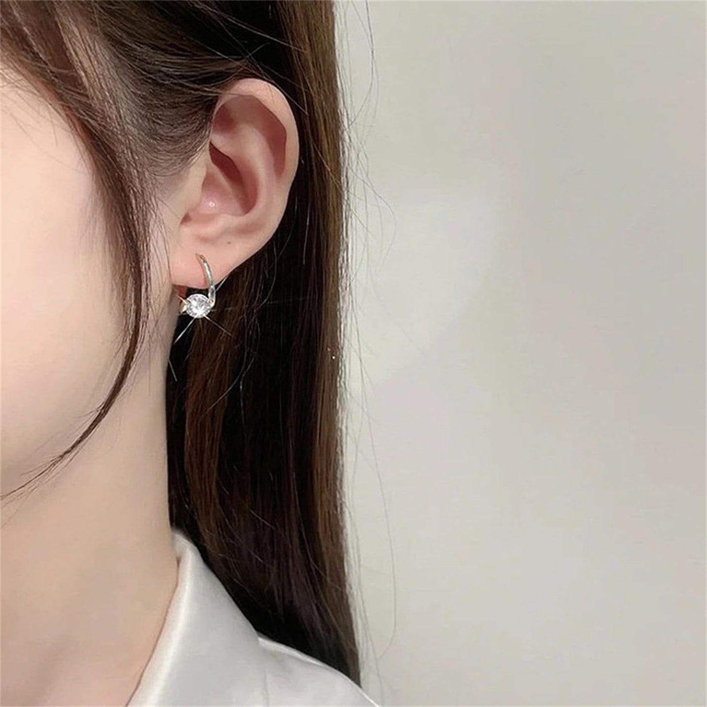 Lymphvity Germanium Crystal Ball Hoop Earrings Gold Silver Plated Unique Colorful Ball Sparkle Rhinestone CZ Lucky Round Circle Dangle Hoop Earrings for Women Minimalist Lymphatic Drainage Jewelry Gifts (Gold+silver)