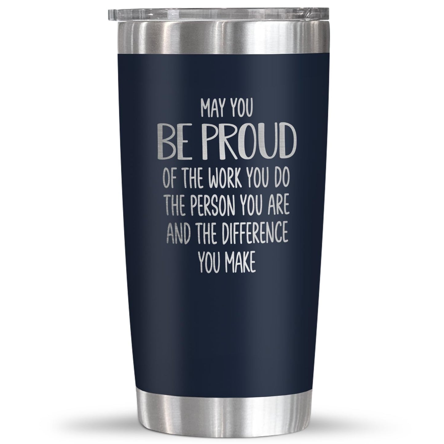 OASSIE Thank You Gifts for Men Women - Proud of You 20 oz Stainless Steel Coffee Tumbler - Teachers Day Birthday Retirement Employee Nurse Teacher Appreciation Gifts for Men Women Coworkers Boss