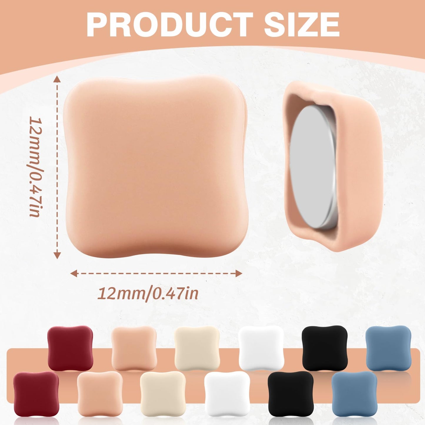 12 Pairs Hijab Magnets Strong Magnetic Hijab Pins for Women Pinless Clothing Clips for Scarf Veil Shirts Dress Muslim Islamic Gifts for Women - Square