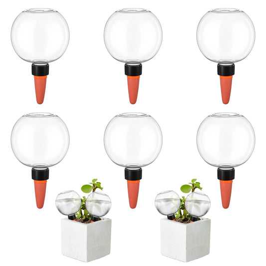 Kifmurase 6Pcs Self-Watering Globes for Indoor Plants, Automatic Watering Planter Insert, Slow Release Terracotta Planter Insert, 17.5oz Watering Bulbs with Slow Release Control Water Dripper