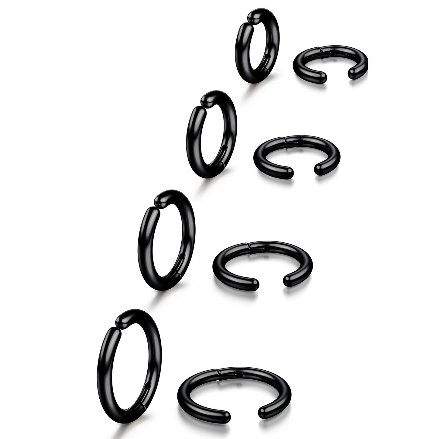 YADOCA 8 Pieces Clip On Earrings For Men Women Non-Piercing Fake Stainless Steel Clip On Hoop Earring Cool Earrings Ear Clips Set for Gifts