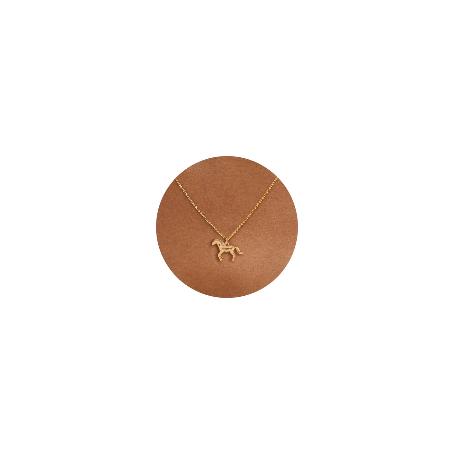 GUOKE Horse Necklace - 14K Gold Plated Dainty Gold Necklace Simple Jewelry for Women