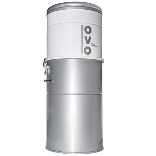 OVO 700 Airwatts Heavy Duty Powerful Central Vacuum System, Hybrid Filtration (with or Without Disposable Bags) 35L or 9.25Gal Bottom Load Dust Bin