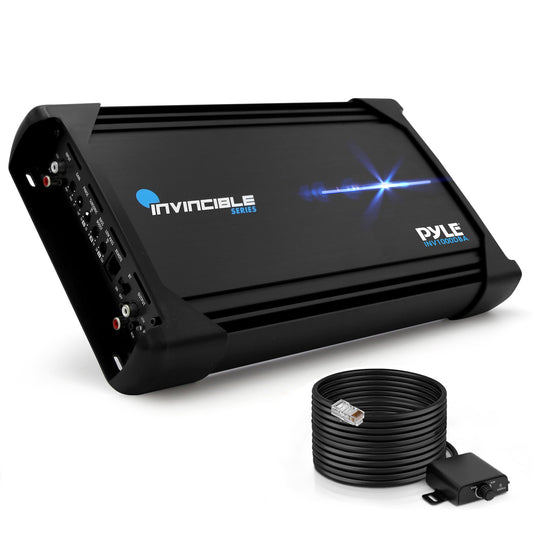 Pyle 1Channel 2000W Class D Car Audio System Amplifier, 14"Invincible Monoblock Series Amp, Advanced Protection Circuitry, PWM Power Supply, 5-Way Protection, Lightweight & Compact Design, LPF Control
