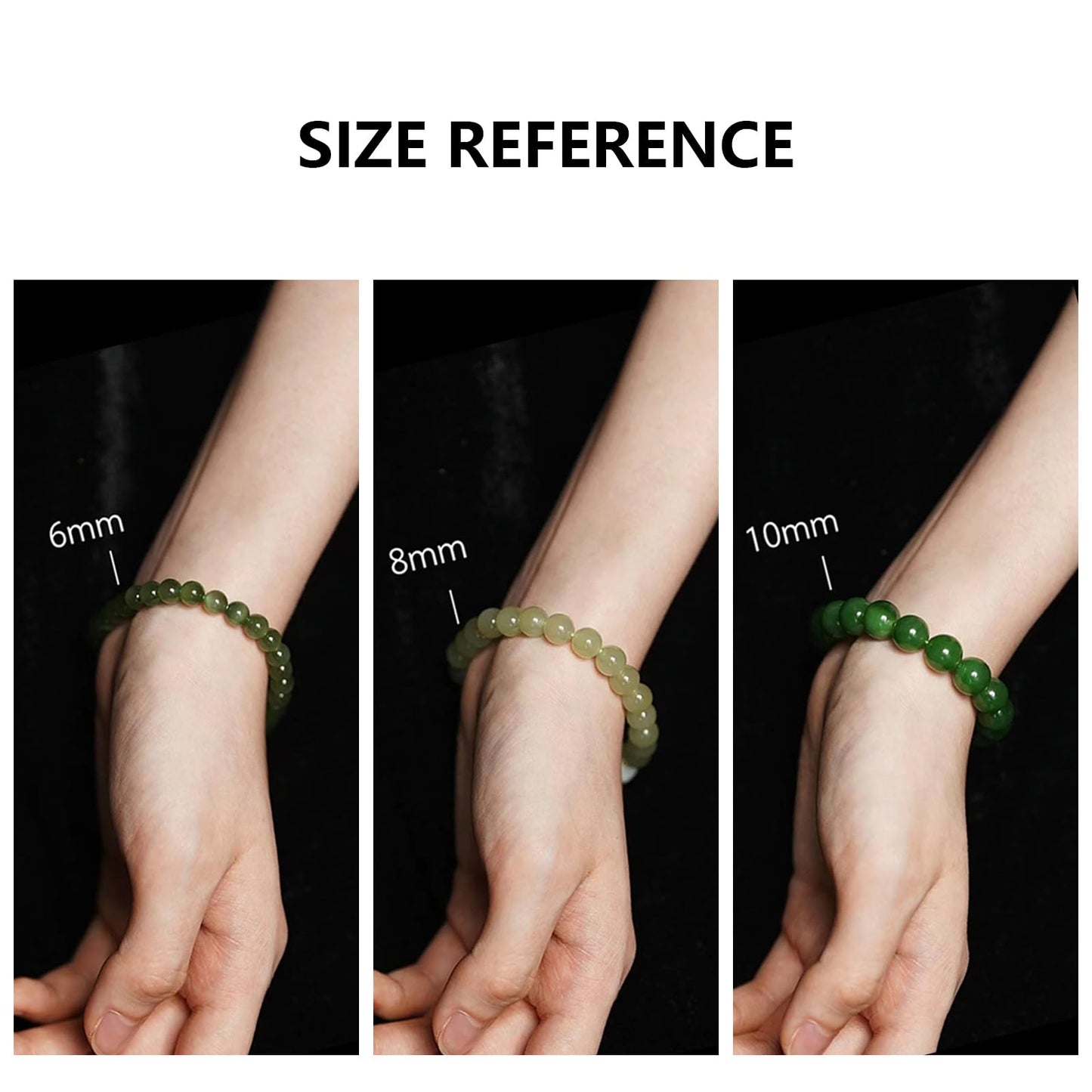 DIQIO Jade Stone Beads for Jewelry Making - 6mm Gemstone Round Loose Beads for Bracelets(58-60pcs, Green Alashan Jade)