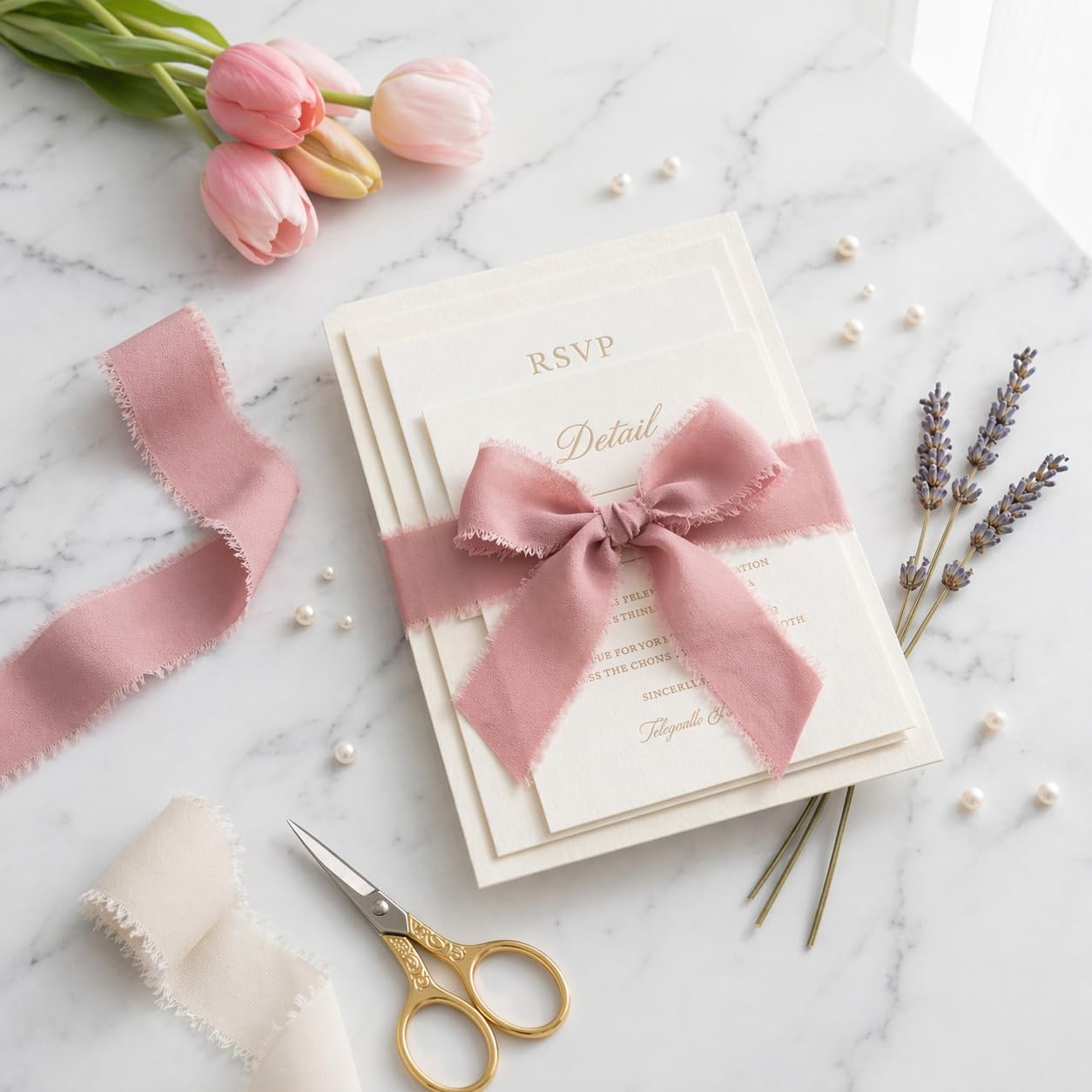Ideal Swan Chiffon Silk Ribbon Mixed Color Ribbons Set 5.5 Yd x 9 Rolls, Cotton Ribbon for Gift Wrapping Wedding Invitations Bridal Flower Bouquets, Handmade Frayed Ribbon(1.57" x 45 Yd)