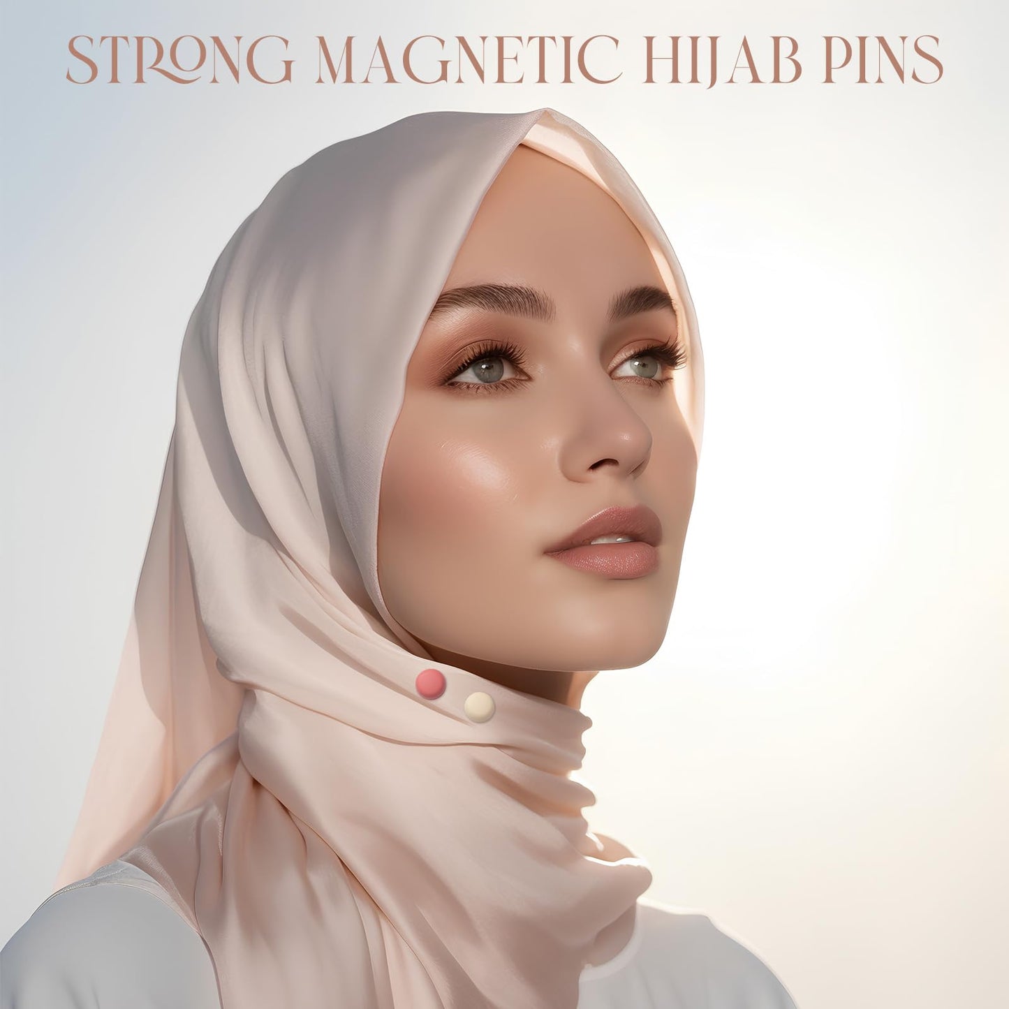 Janinka 30 Pairs Strong Hijab Magnets Pins for Women No-snag Multi-use Hijab Magnetic Buttons Bulk Colorful Pinless Magnetic Clasp for Hijabs Scarf Veil Clothes Dress