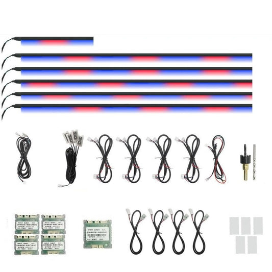 Car Interior LED Light Kit, 14-in-1 Ambient Lighting Strips, RGB Optical Fiber, Multiple Colors