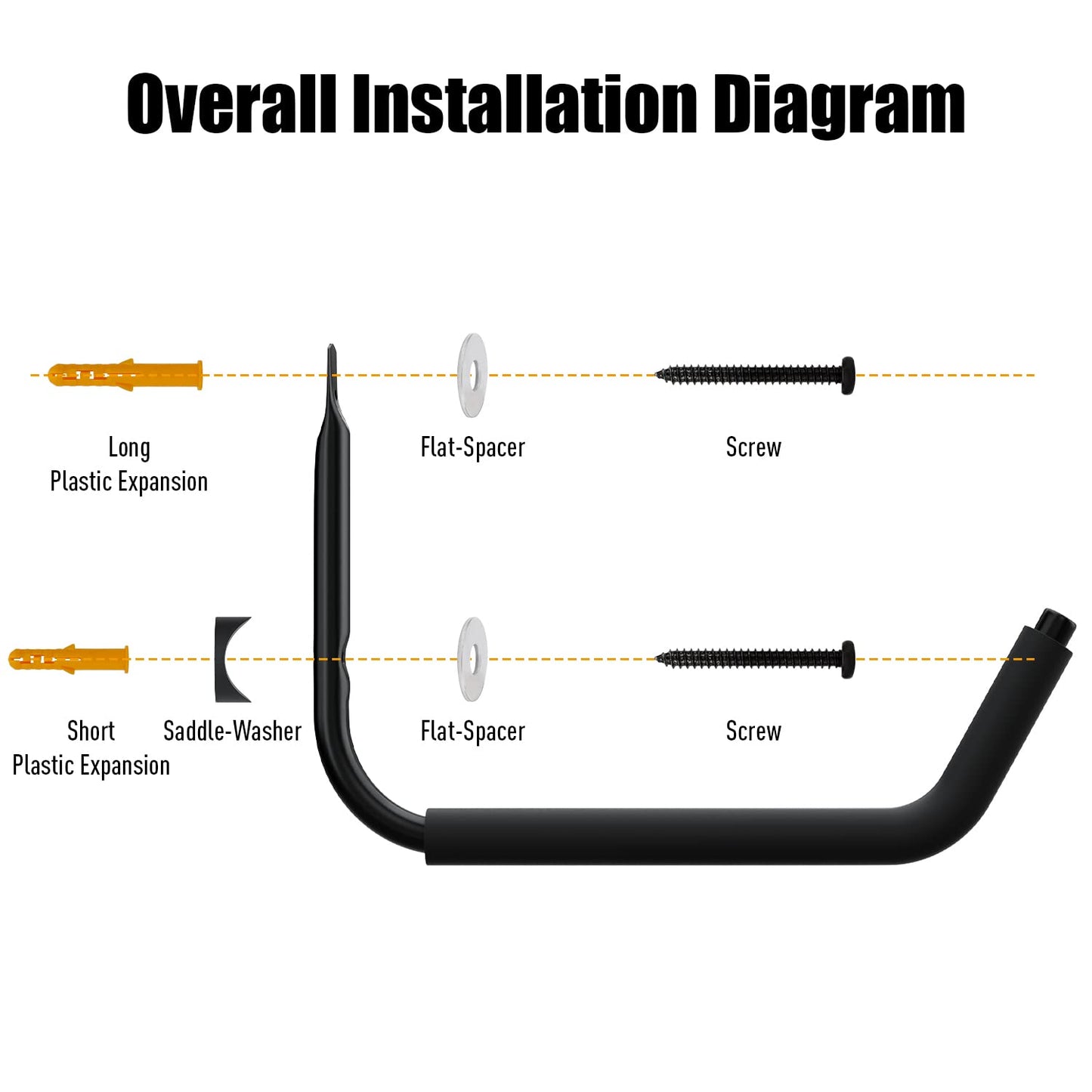 UNITEDPOWER Kayak Storage Racks, Garage Hangers, Wall Hooks for Canoe, Ladder, Bicycle, Folding Chairs, Surfboard, Snowboard, Hose and Tools, Indoor, Outdoor 4-Pack