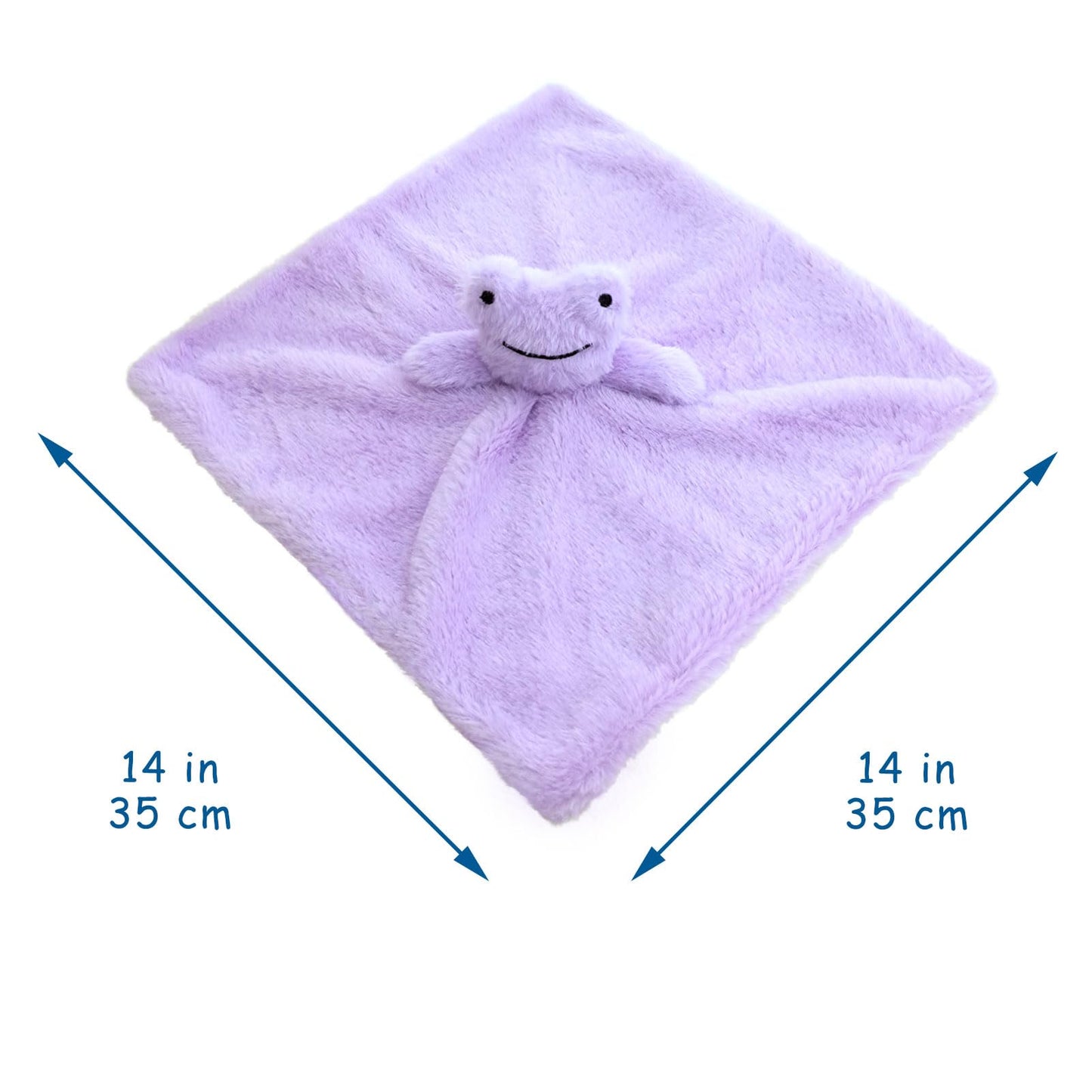 Doindute Baby Purple Soft Frog Stuffed Animal Security Blanket, Plush Frog Character Lovey Blanket, Baby Shower/Nursery Gift, Newborn Infant Toddler Snuggle Blankie for Girls Boys, 14 Inches