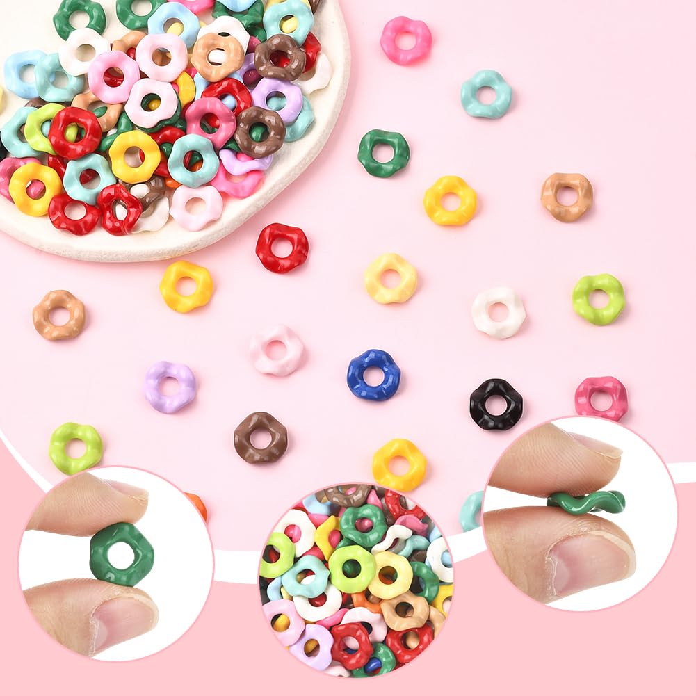SUNNYCLUE 1 Box 100Pcs Wave Beads Wavy Beads Bulk Mini Plastic Acrylic Colorful Opaque Flower Spacers for Jewelry Making DIY Bracelets Necklace Earrings Keychains Crafts Supplies Women Adults