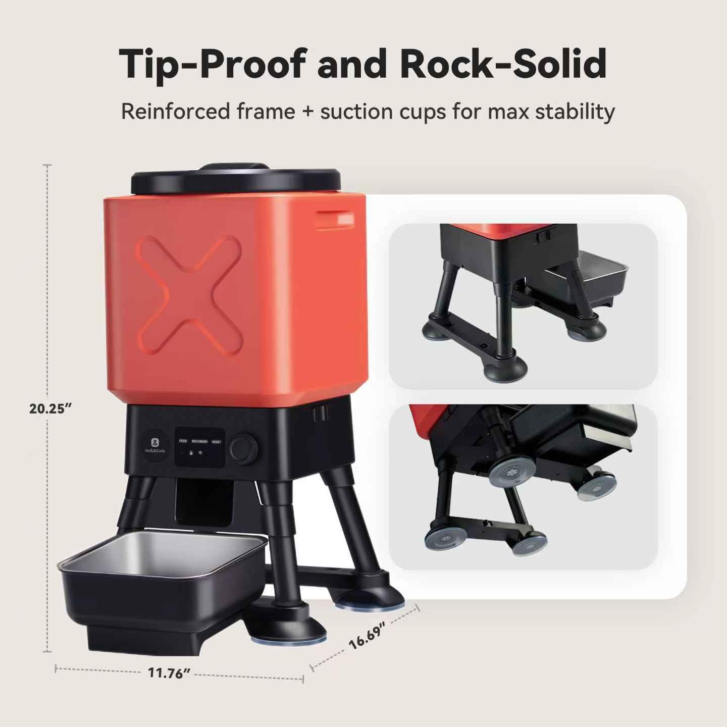 Automatic Dog Feeder for Large Dogs, 14L Capacity, 2.4G WiFi App Control, Dual Power Supply, Stainless Steel Bowl, and Molly&Cody GPS + Bluetooth Pet Tracker for Cats & Dogs – Real‑Time Tracking