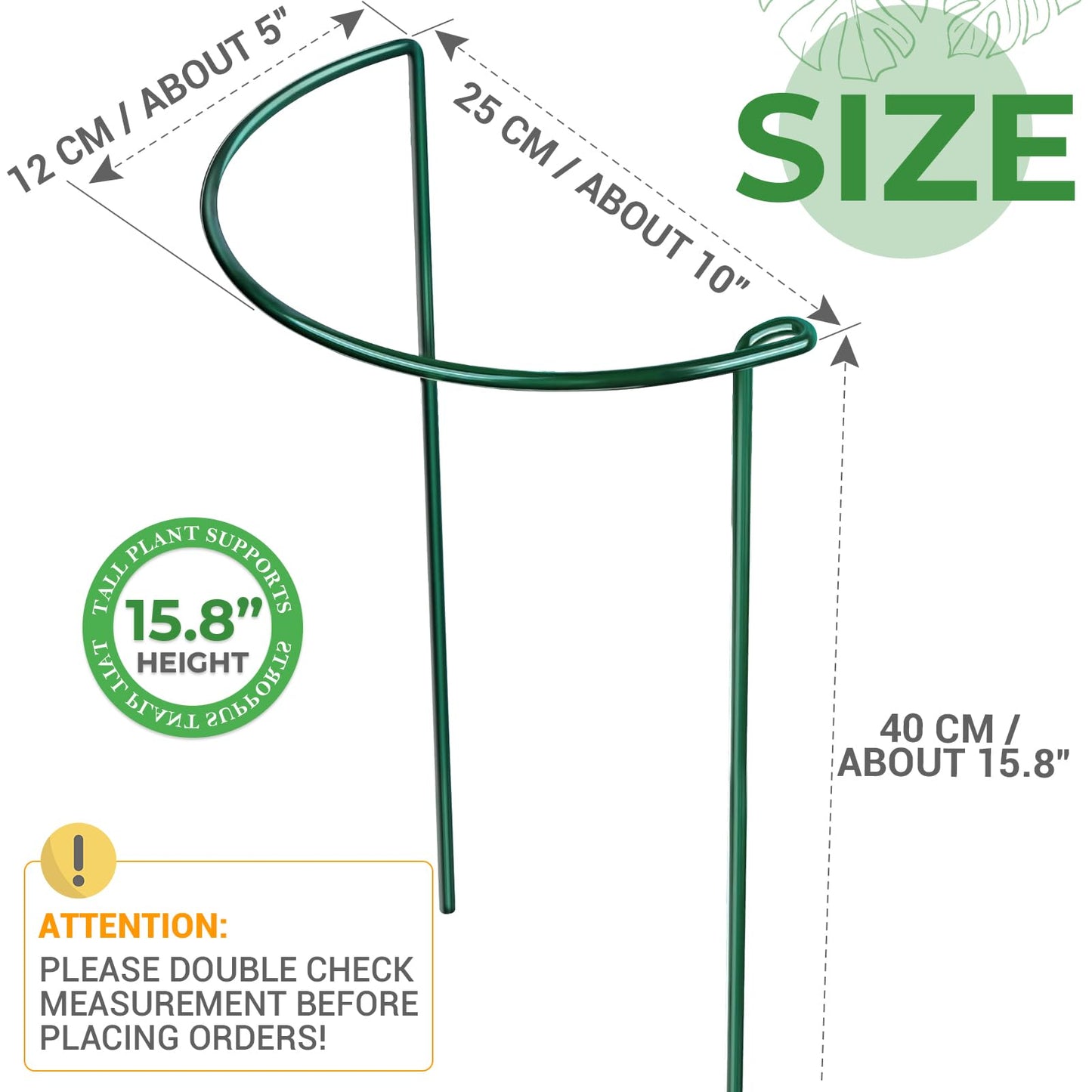 LEOBRO Plant Support Stakes, 4 PCS Plant Stakes, Plant Support, Peony Cages and Supports, Garden Stakes, Plant Stakes for Indoor Outdoor Plants, Hydrangea Support Cage, 10" W x 15.8" H
