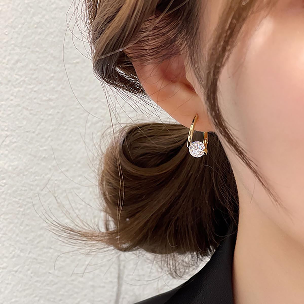 Halolux Lymphvity Germanium Earring for Women Lymphatic Drainage Earring CZ Zircon Acupressure Earrings Atheniz Lymphatic Earrings Dainty Jewelry Gifts (Gold)