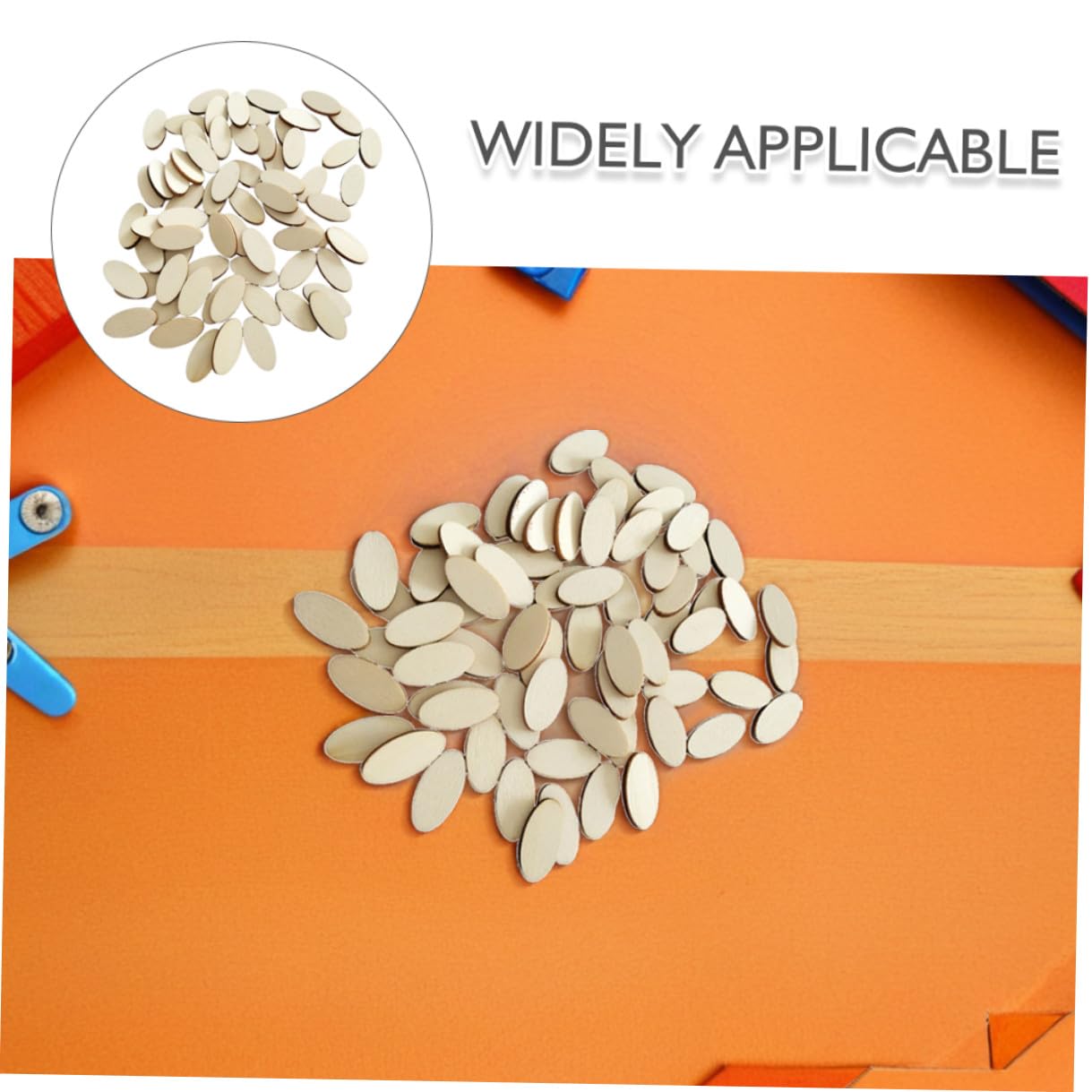 NUOBESTY 200pcs Unfinished Wood Oval Slices Natural Rustic Wooden Cutout Oval Wood Pieces Tag for DIY Craft Wedding Centerpiece Christmas
