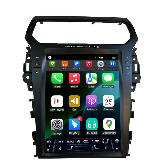 Ford Explorer 2011-2019 Car Radio Stereo Radio GPS Navigation Wireless Android Auto CarPlay 12.1 Inch Vertical Screen Tesla Style with DSP 8 Core Android 14 in Dash Audio Voice Control