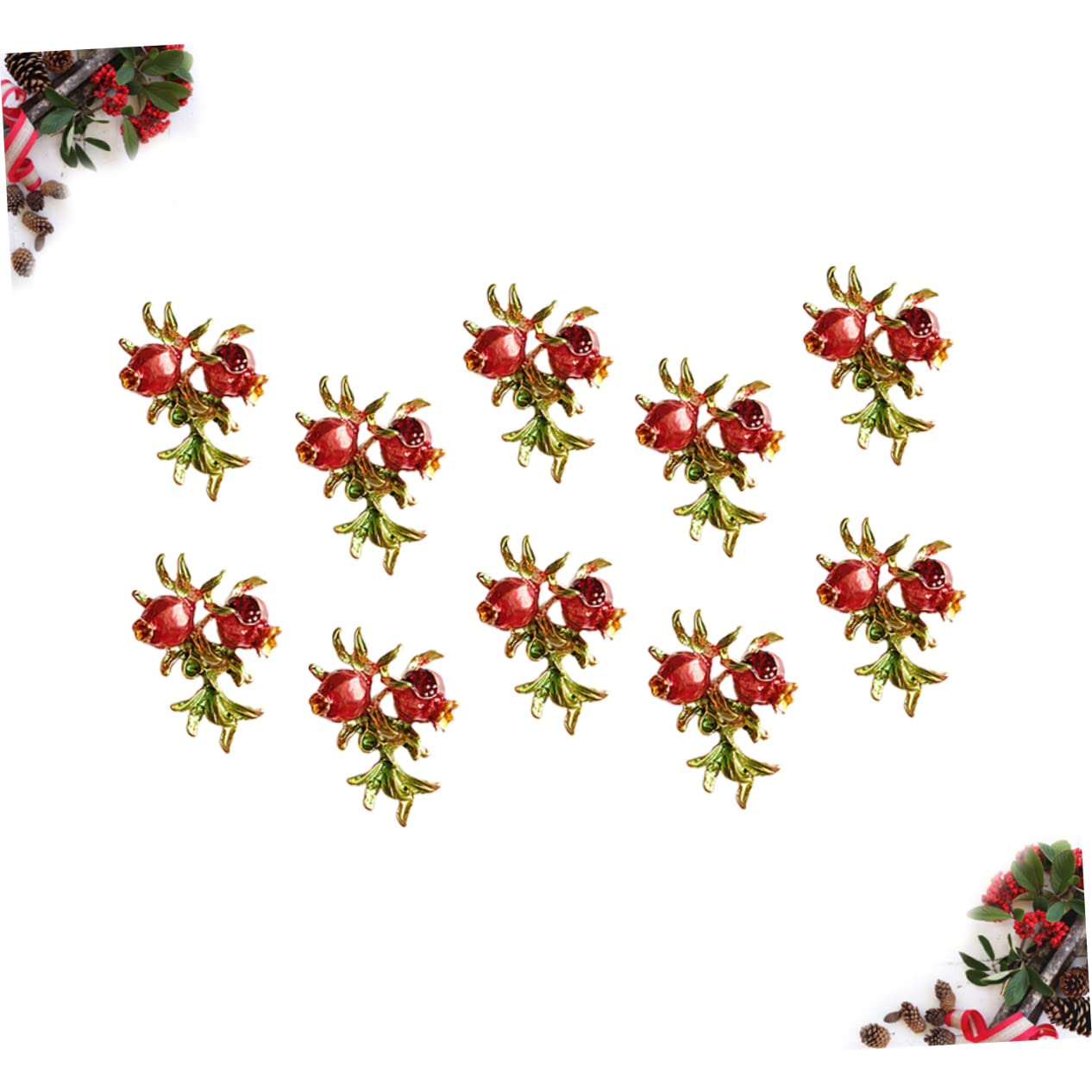 EXCEART 20 Pcs Delicate Pomegranate DIY Headwear Accessories for Hair Clips Bags Shoes Decorative Brooch Charms for Crafting Festive Ornaments