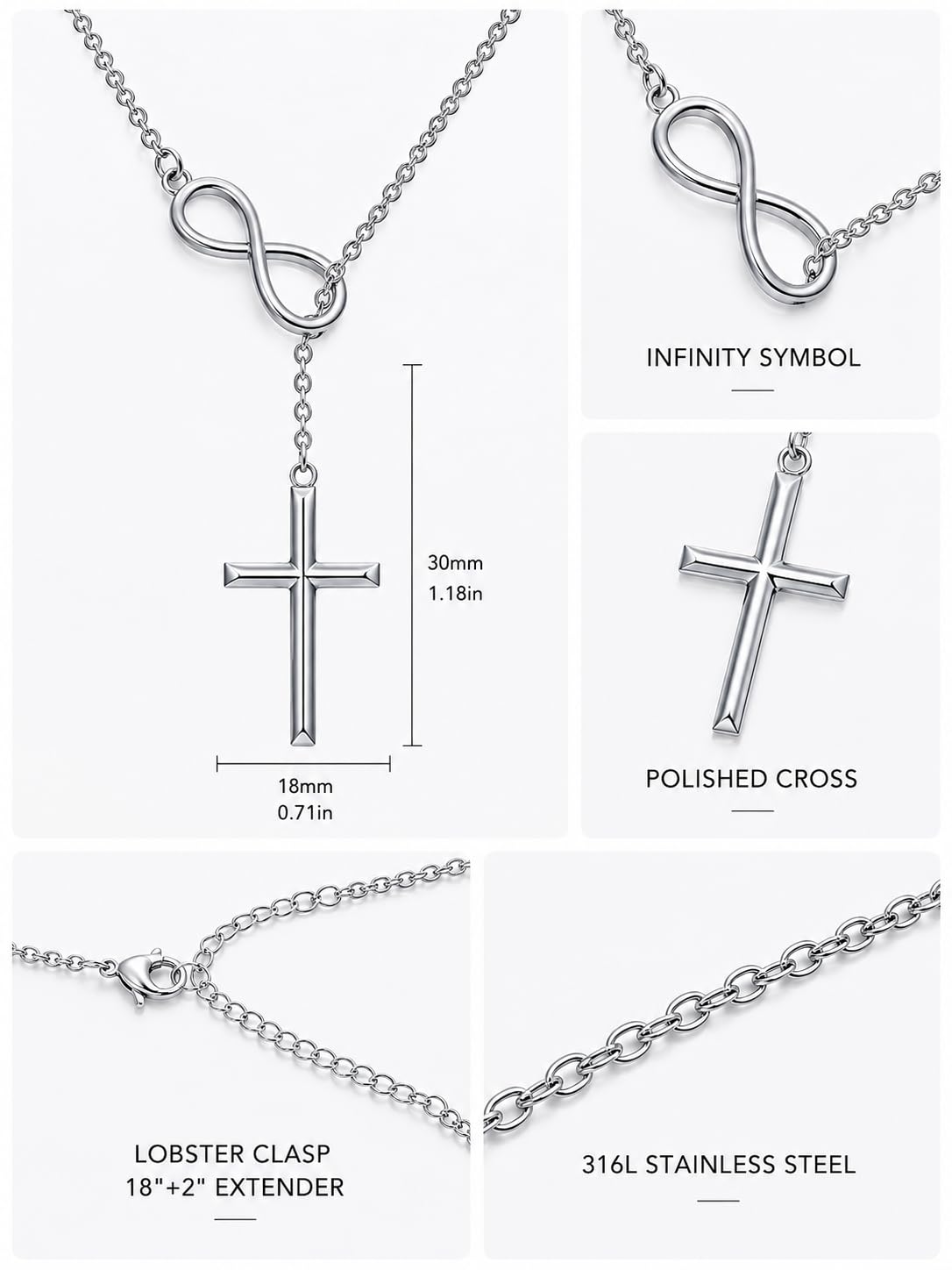 YYB Y Necklace Faith Pendant Lariat Necklace for Women Drop Necklaces Christian Jewelry Birthday Anniversary Mothers Day Gifts for Mom Sister Girlfriend