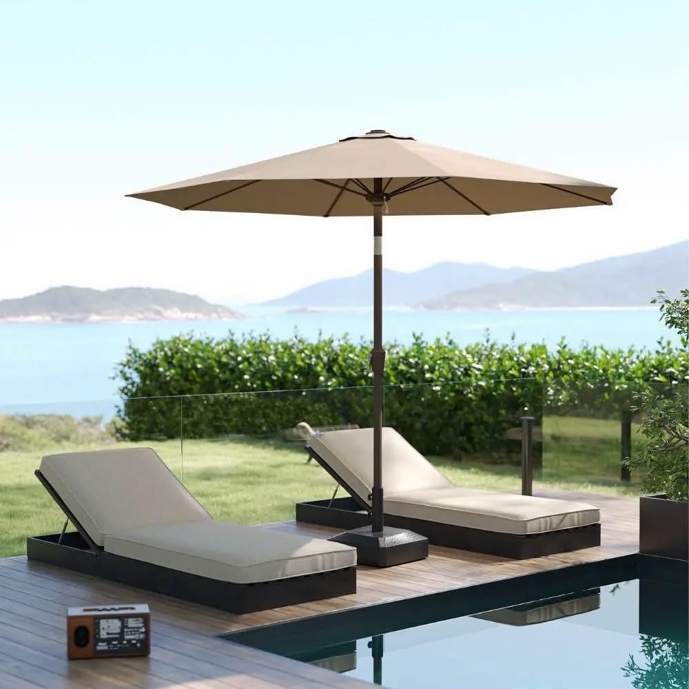 Patio Kingdom Patio Umbrella Base with Wheels, 123 lb Fillable Stand with Locking Casters, Mobile HDPE Umbrella Holder for 6-12FT Umbrellas, Wind Resistant Design for Deck, Poolside, Backyard (Black)