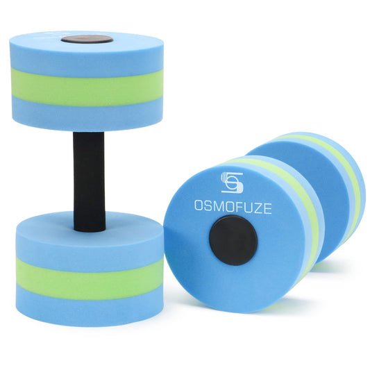 OSMOFUZE Aquatic Dumbbells, Water Dumbbell 2PCS Water Aerobic Exercise Foam Dumbbells Pool Resistance Water Fitness Equipment for Weight Loss