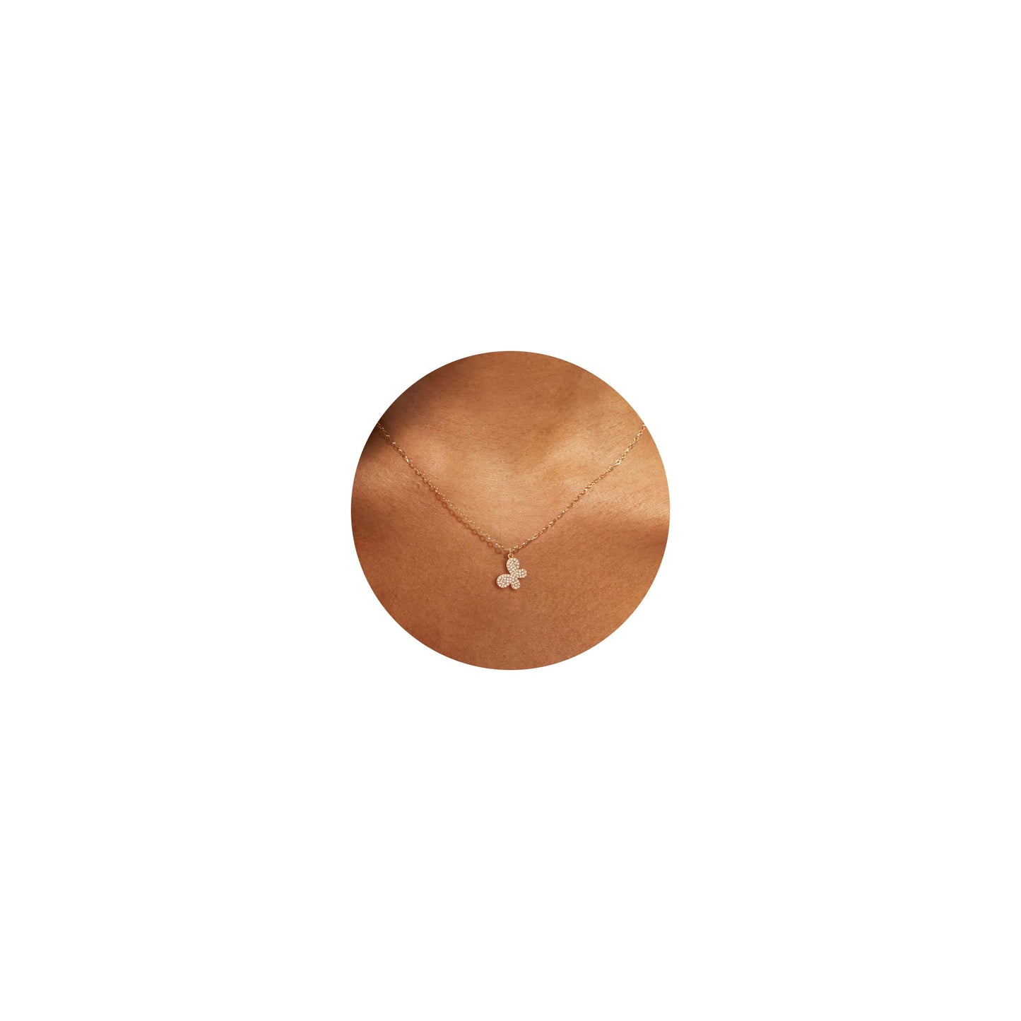 GUOKE Butterfly Necklaces for Women - Dainty Gold Necklace 14K Gold Plated Butterfly Necklace Gold Jewelry for Women