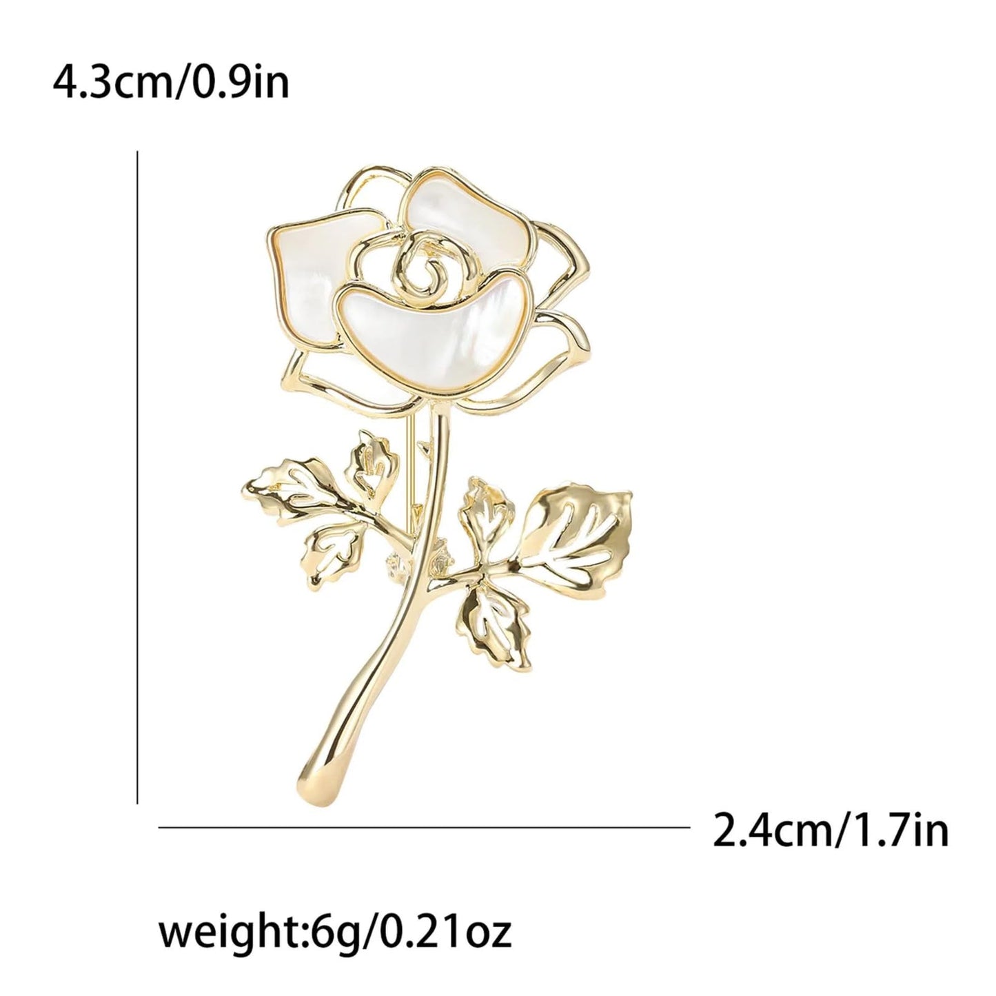 Fashion Brooches For Women, Rose Flower Brooch, Suitable For Party And Daily Wear On Many Occasions，Gold/Grey