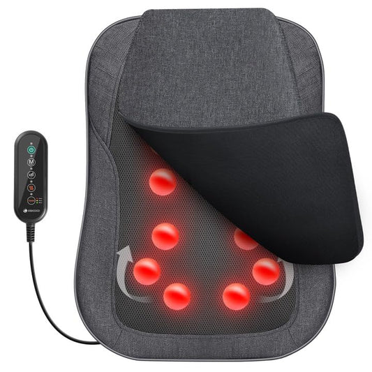 CooCoCo 14"×19" Shiatsu Back Massager with Heat, Birthday Gifts for Dad Mom Women Men Husband, Portable Massage Chair Pad, Kneading Massage Tools for Pain Relief, Chair Massager for Office Home