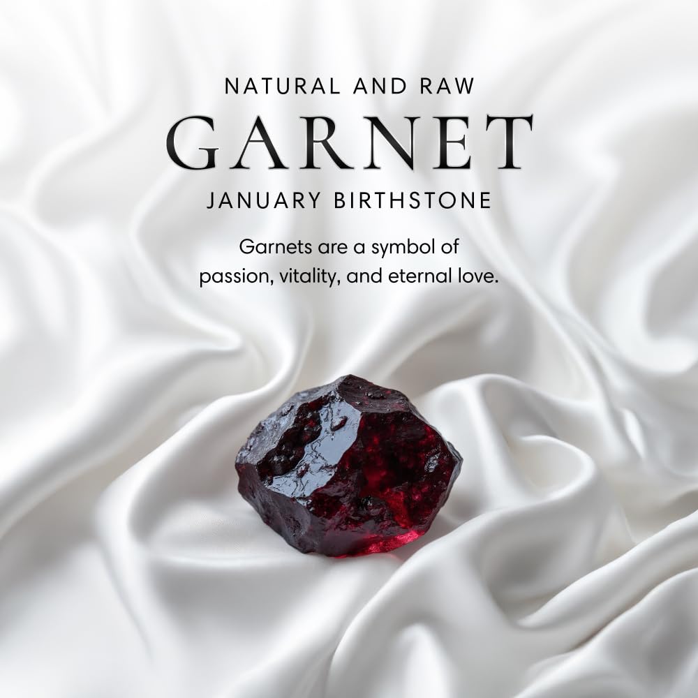 Designs by Nature Gems Natural Garnet Necklace for Women - January Birthstone Necklace for Women - Designer Pendant Necklace - 45-65 Carat Garnet, Antique Bronze Chain
