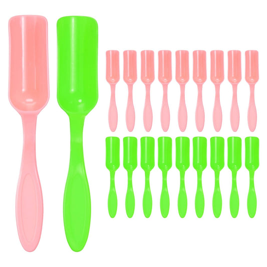 M METERXITY 20-Pack Mini Gardening Shovel Spoons, Plastic Garden Soil Scoops for Cultivation Digging Transplanting/Flower Planting/Plant Succulent, Colorful Small Gardening Tools [Pink, Green]