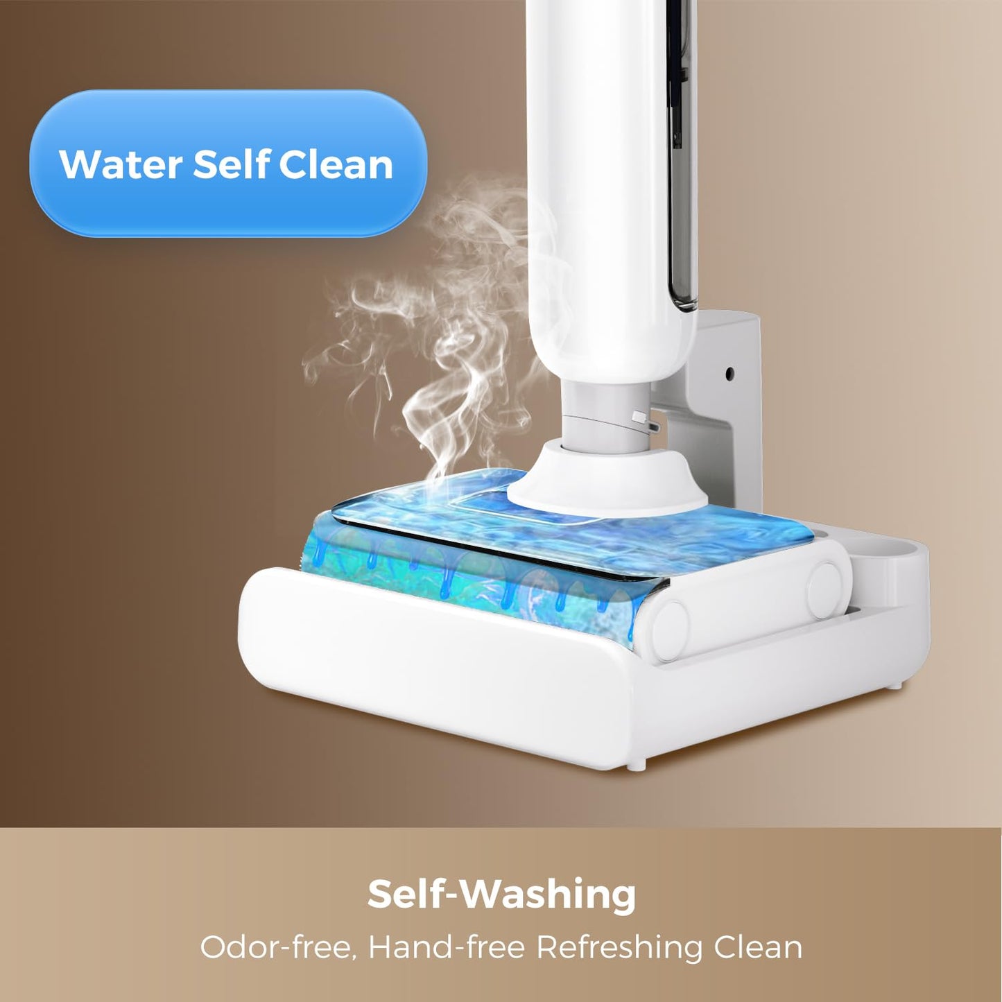 HABIUBIU Wet Dry Vacuum Cleaner, 180° Lay-Flat Cordless Vacuum Mop Combo with Edge Cleaning, All-in-One Floor Cleaner for Hard Floors, Self-Cleaning, 45mins Runtime, LED Display, Voice Prompts