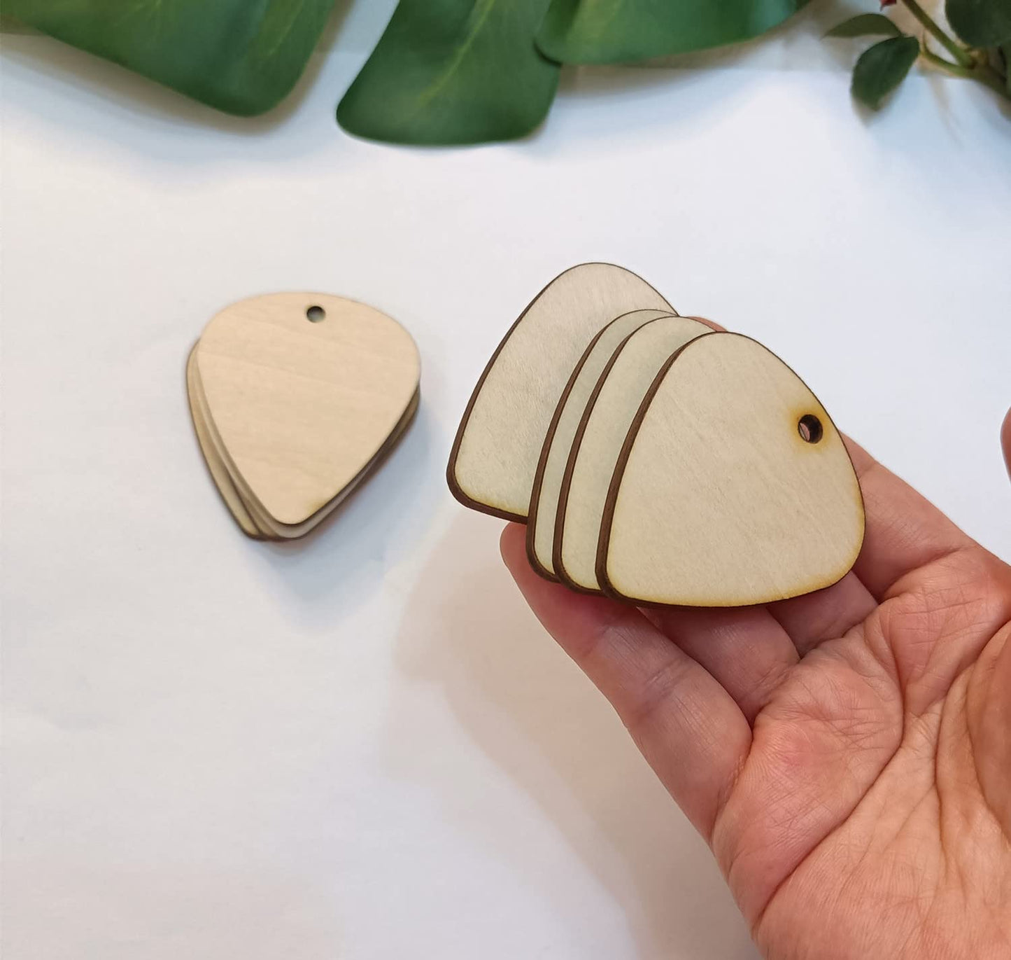 30pcs of Guitar Pick Shape Natural Wood Earrings Blanks,DIY Unfinished Laser Cut Natural Wood Earrings,Blank Wood Jewelry Accessories (1.5'')