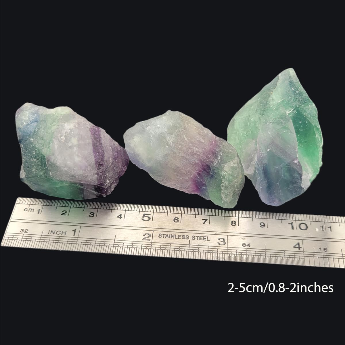 3-5Pcs Natural Raw Crystals 1''-2'' Rough Rainbow Fluorite Rocks for Tumbling Polishing Cabbing Gemstones Crystals and Healing Stones for Wicca Reiki,Fountian Rocks for Decorations (Rainbow Fluorite)