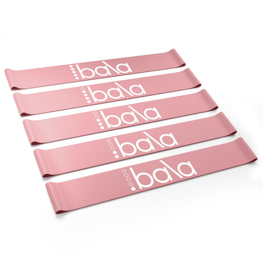 Bala Booty Bands Resistance Bands for Women & Men, 5-Pack - Elastic Exercise Bands for Working Out - Wrist, Ankle, Legs & Booty Bands - Workout Resistance Bands for Yoga, Pilates, Strength Training