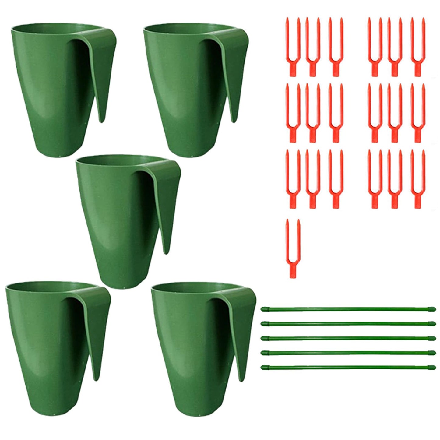 HEIMA STUDIO Strawberry Propagation Cups with Runner Forks, Breathable Plant Starter Pots for Rooting Runners, Greenhouse Seedling Containers for Balcony & Garden, Food Grade with Holes