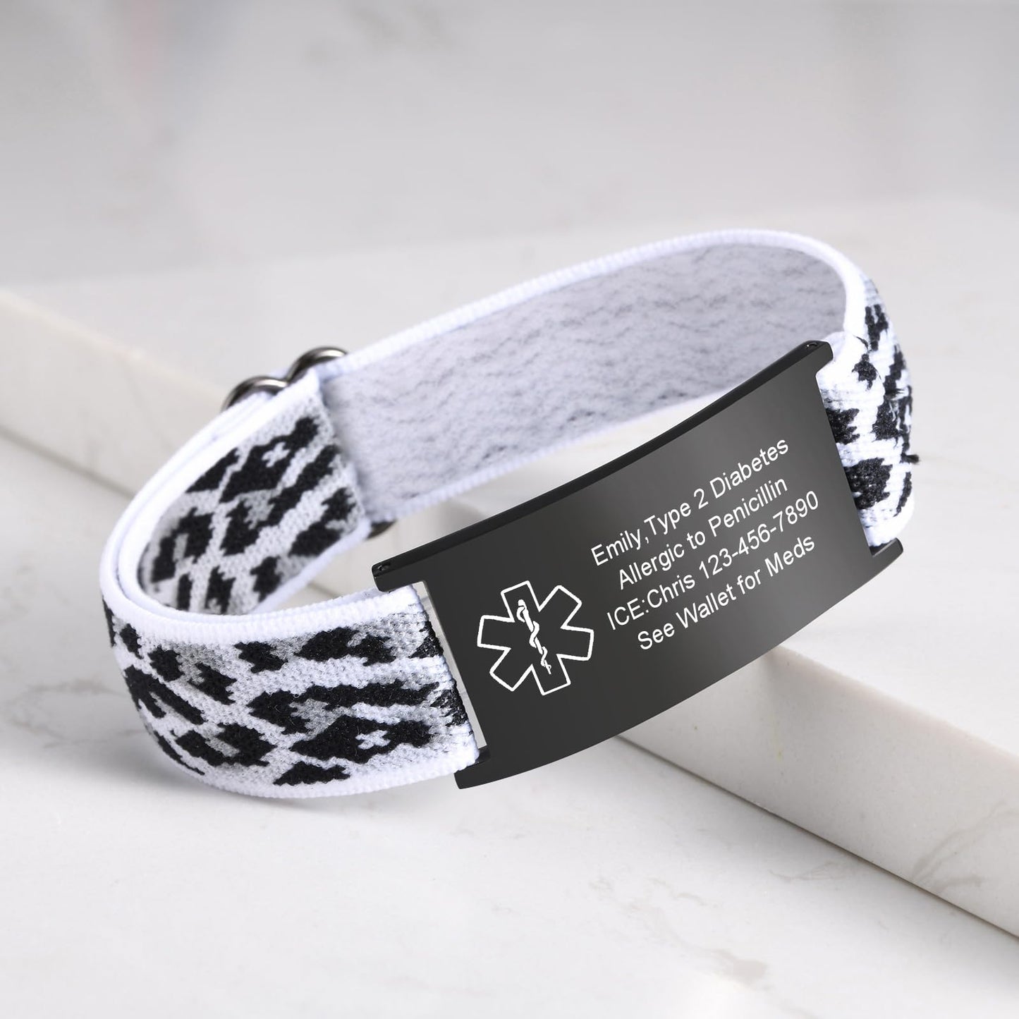 VNOX Medical Alert Bracelets for Men & Women with Free Engraving Adjustable Stainless Steel Mesh Emergency Medical ID Bracelets Wristband