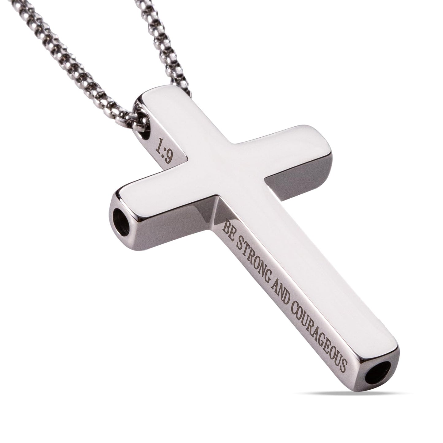 FUNPAR Cross Breathing Necklace for Anxiety Relief and Relaxation, Breathlink Design Quit Smoking Aid, Stainless Steel Mindfulness Tool to Calm, Stylish Wellness Gift for Adults(Silver 1:9)