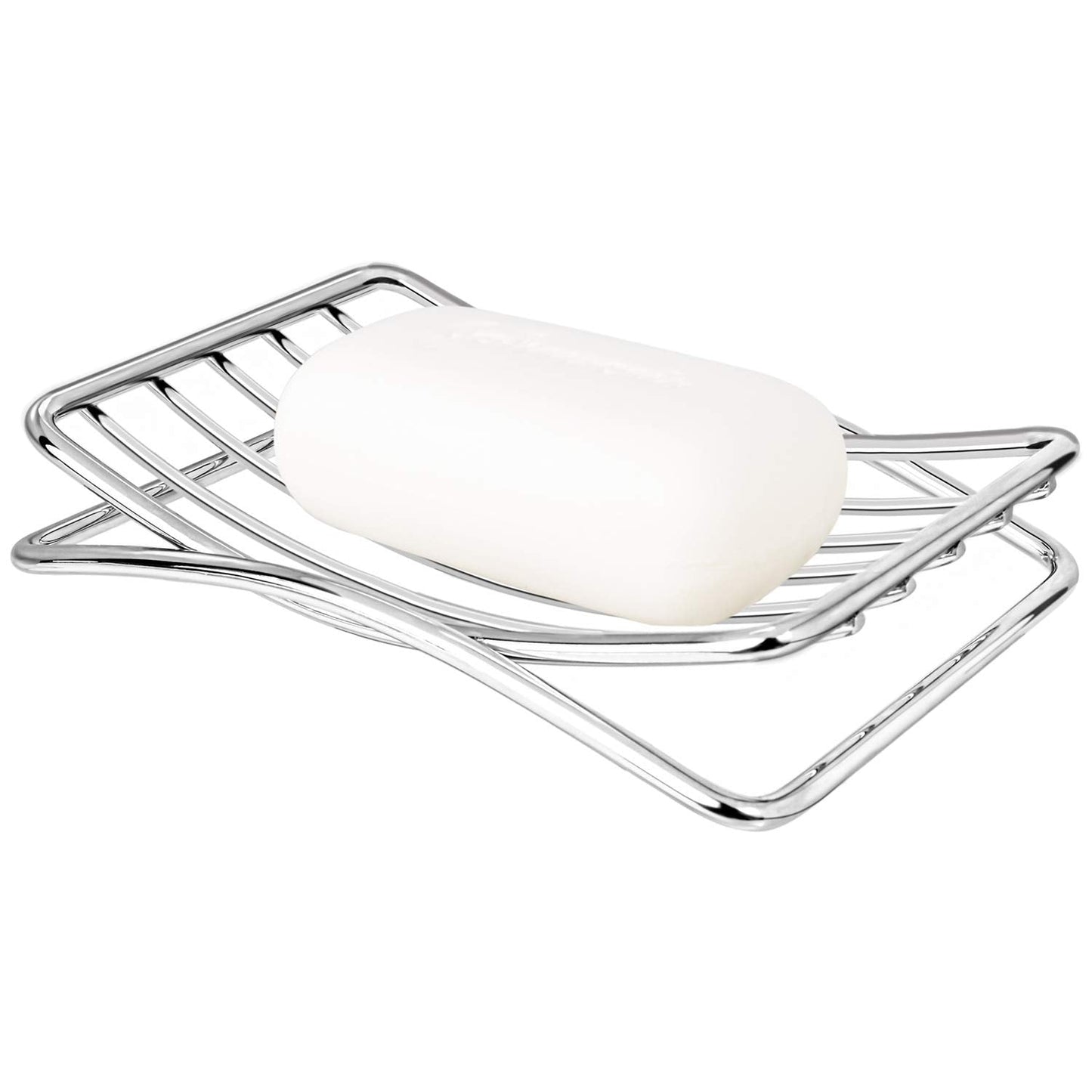 GUUKAR Soap Dish Stainless Steel Bar Soap Holder for Shower Bathroom, Self-draining Soap Dishes Sponge Holder for Kitchen Sink, Easy Cleaning Quick Dry(Soap Saver Not Included)