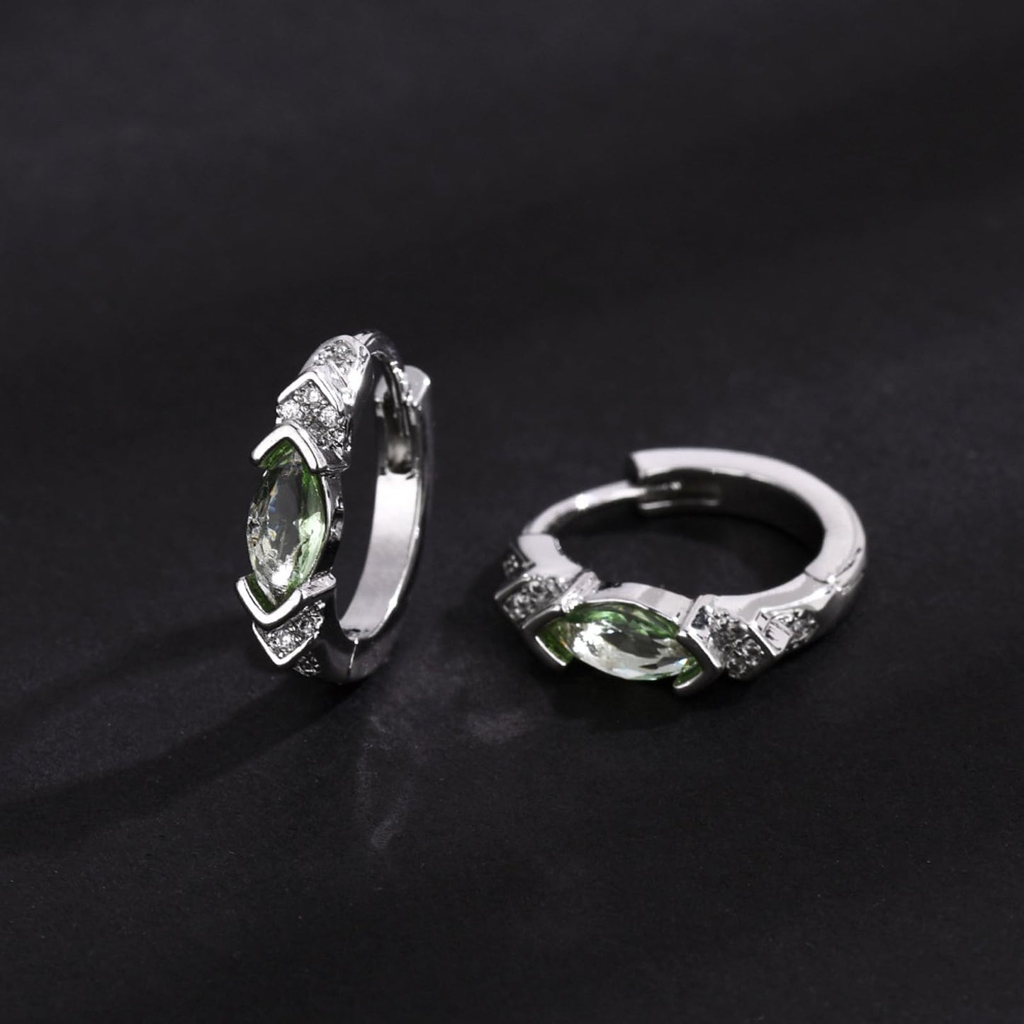 2 Pairs Lymphatic Drainage Moissanite Hoop Earrings for Women Titanium Histone Lymphvity Germanium Cubic Zirconia Earrings Dainty Huggie Hoop Moissanite Earring Jewelry Gifts