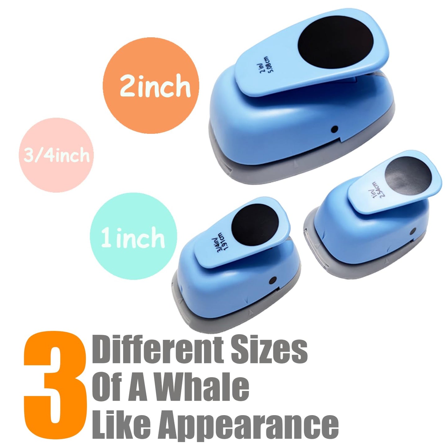 Circle Paper Punch, Multi Size Paper Punch, 3 Different Sizes Circle Hole Paper Punch,Handmade Scrapbook, Crafting Designs for Card Making, DIY Albums Photos,Christmas and Birthday Gifts.