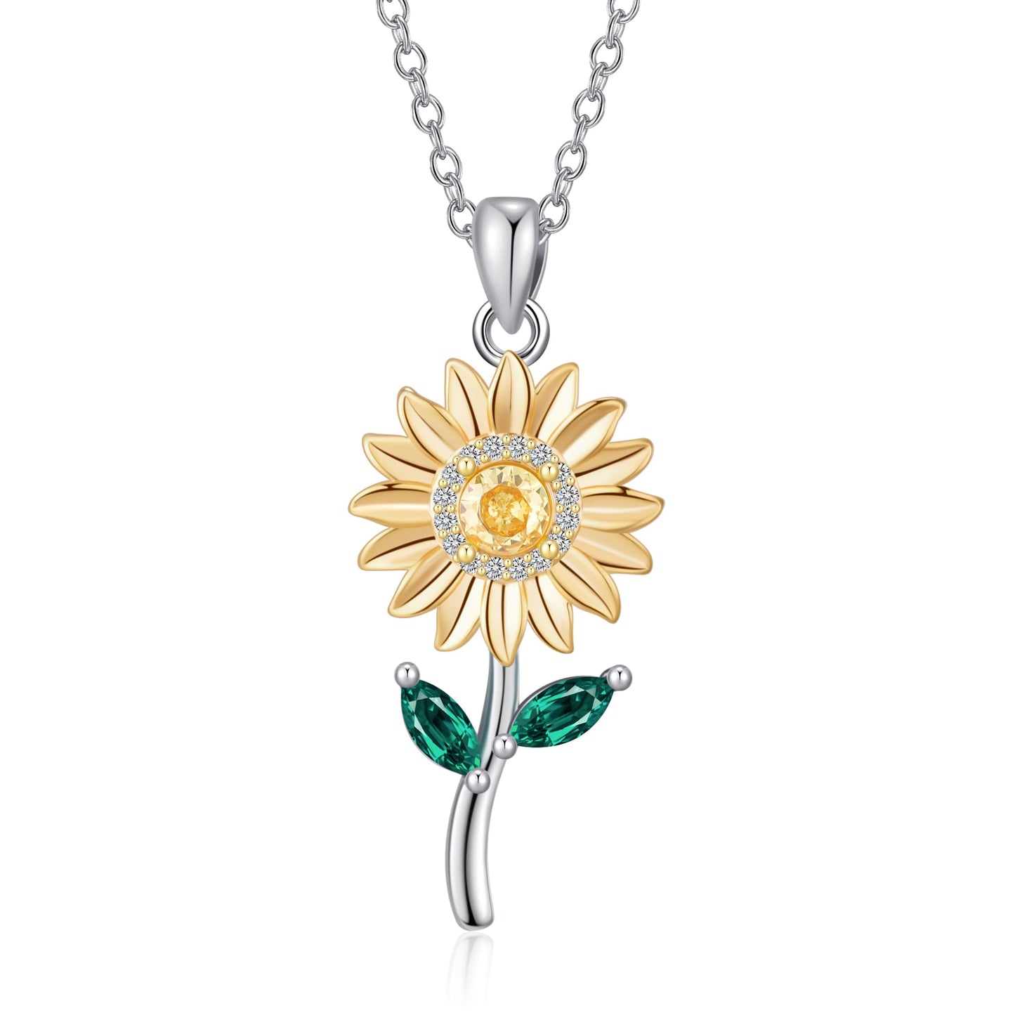 HELORET Sunflower Necklace Sunflower Cross Pendant Flower Necklace Jewelry for Women Birthday Gifts