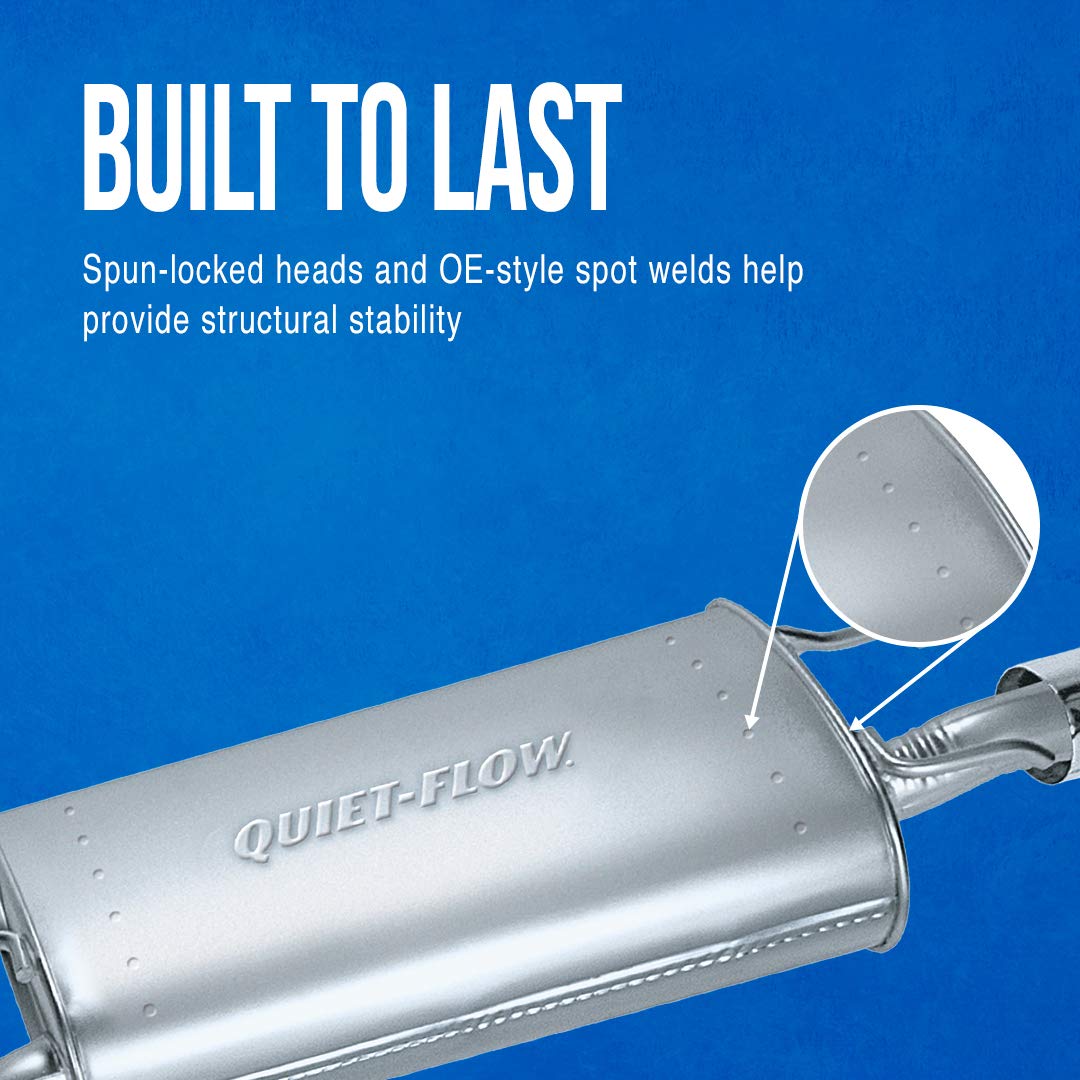 Walker Quiet-Flow 50065 Direct Fit Exhaust Muffler Assembly 2.5" Inlet (ID) 2.25" Outlet (OD) for Jeep Wrangler
