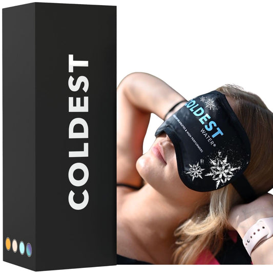 Coldest Eye Mask Cooling Gel Reusable Cold for Puffy Eyes, with Soft Plush Backing for Dark Circles, Migraine, Stress Relief