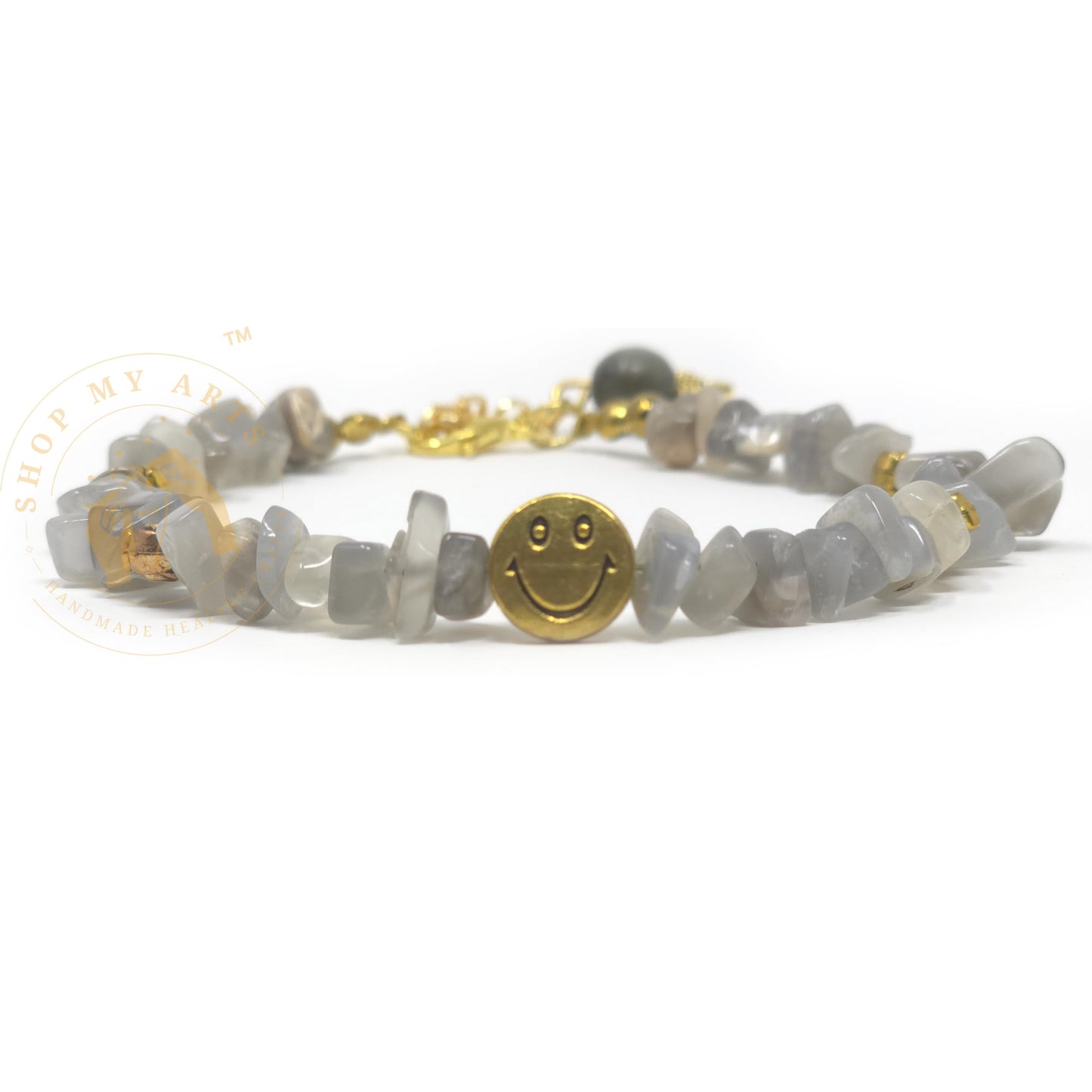 Shop My Arts Grey Moonstone Bracelet for Women - Birthday Gifts for Women Mom with Authentic Crystals and Healing Stones